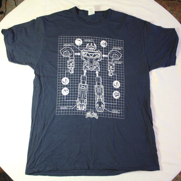 Dark blue large power rangers blue print lootcrate shirt - Picture 2 of 3